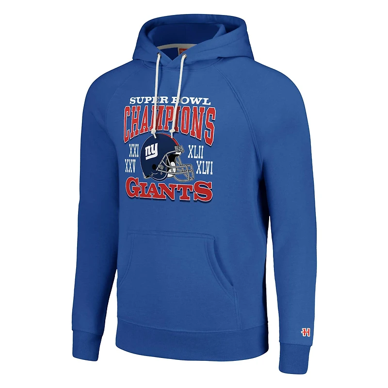 Sweat à capuche unisexe Hommage Royal New York Giants Hyperlocal Raglan