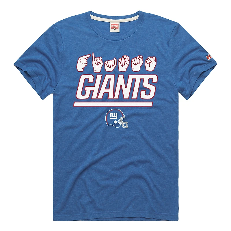 T-shirt unisexe Hommage Royal New York Giants NFL ASL Collection par Love Sign Tri-Blend