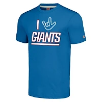 Hommage unisexe Royal New York Giants La collection NFL ASL par Love Sign T-shirt triple mélange