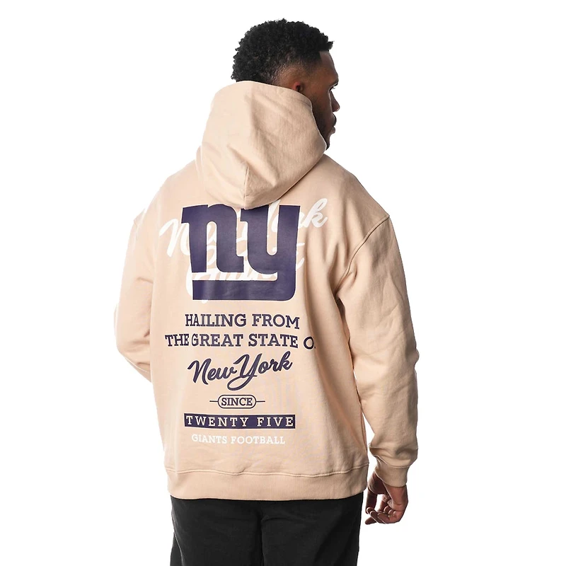 Sweat à capuche unisexe en polaire crème New York Giants de The Wild Collective