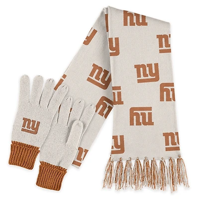 Ensemble écharpe et gants ton sur ton des New York Giants de WEAR by Erin Andrews