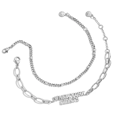 Ensemble de bracelets linéaires WEAR by Erin Andrews x Baublebar en argent des Giants de New York
