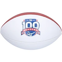 Ballon de football Wilson New York Giants avec panneau blanc et logo de la 100e saison
