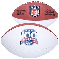 Ballon de football Wilson New York Giants avec panneau blanc et logo de la 100e saison