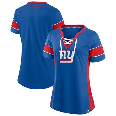Women's Fanatics  Royal New York Giants Athena Lace-Up Top