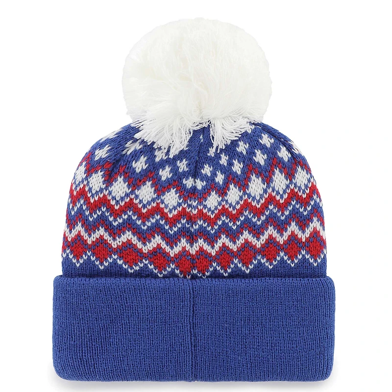 Women's '47 Royal New York Giants Elsa Cuffed Knit Hat with Pom