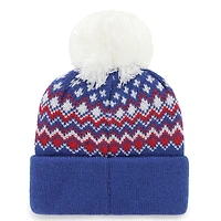 Women's '47 Royal New York Giants Elsa Cuffed Knit Hat with Pom
