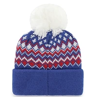 Bonnet en tricot à revers Elsa '47 Royal New York Giants pour femme avec pompon
