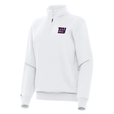 Haut blanc à fermeture éclair quart de tour Victory des New York Giants pour femme