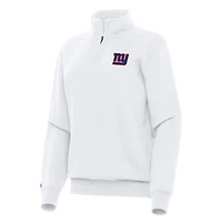 Haut blanc à fermeture éclair quart de tour Victory des New York Giants pour femme