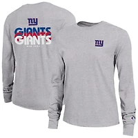 Women's Champion Heather Gray New York Giants Core Long-Sleeve T-Shirt