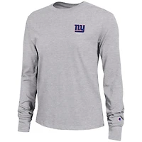 Women's Champion Heather Gray New York Giants Core Long-Sleeve T-Shirt