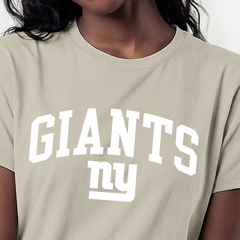 T-shirt Champion pour femmes, marron clair, New York Giants, beurre de cacao