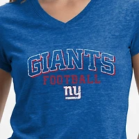 Women's Champion Royal New York Giants Triumph Tri-Blend V-Neck T-Shirt