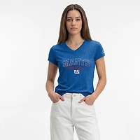T-shirt à col en V Champion Royal New York Giants Triumph Tri-Blend pour femmes