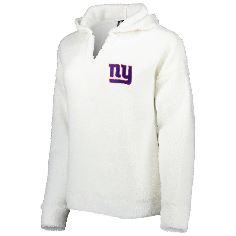 Women's Concepts Sport Cream New York Giants Fluffy Hoodie Top & Shorts Set