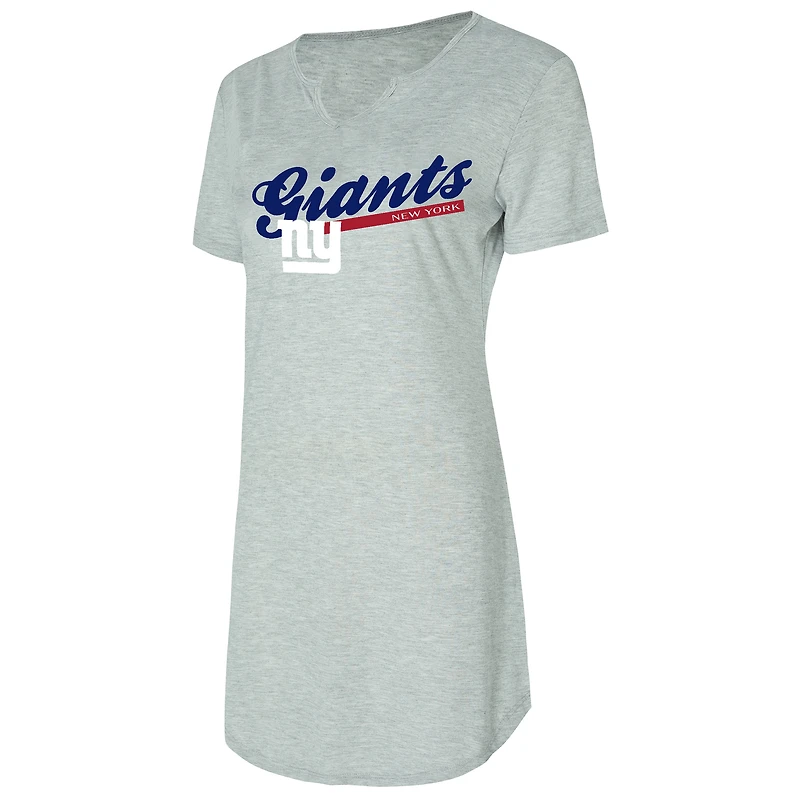 Chemise de nuit en tricot gris pour femme Concepts Sport New York Giants Petition