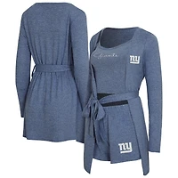 Ensemble débardeur, short et peignoir Rigor de New York Giants pour femme Concepts Sport Heather Royal