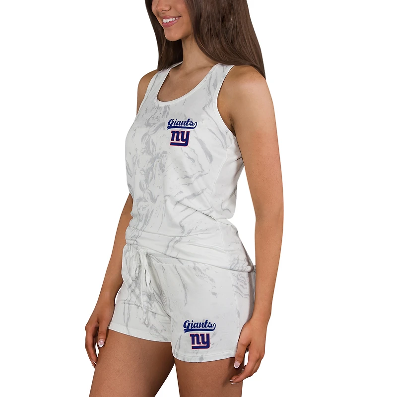 Ensemble de nuit avec débardeur et short en tricot Concepts Sport New York Giants Quartz Hacci pour femmes