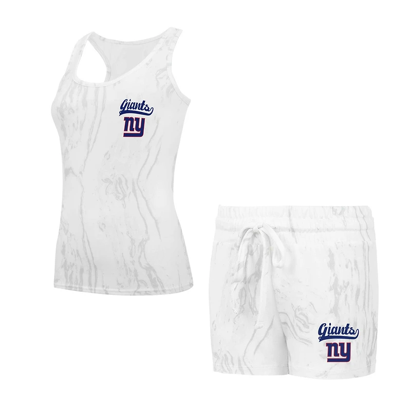 Ensemble de nuit avec débardeur et short en tricot Concepts Sport New York Giants Quartz Hacci pour femmes