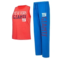 Ensemble débardeur et pantalon Concepts Sport Royal/Rouge New York Giants pour femmes