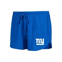 Ensemble de détente pour femme Concepts Sport Royal/Red New York Giants, haut à manches longues raglan et short