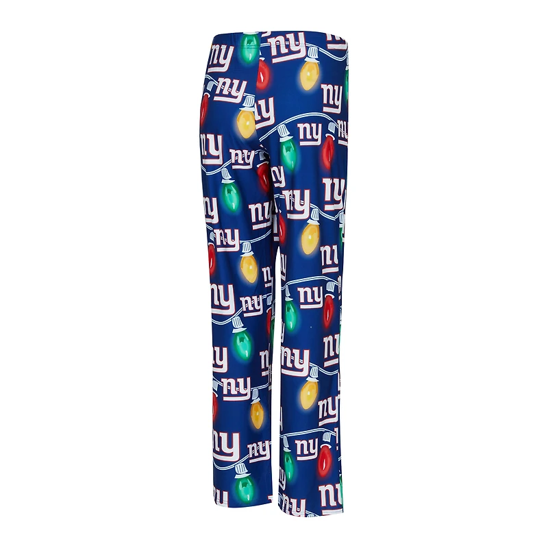 Ensemble t-shirt à manches longues et pantalon en tricot Garland Raglan pour femme Concepts Sport Royal New York Giants