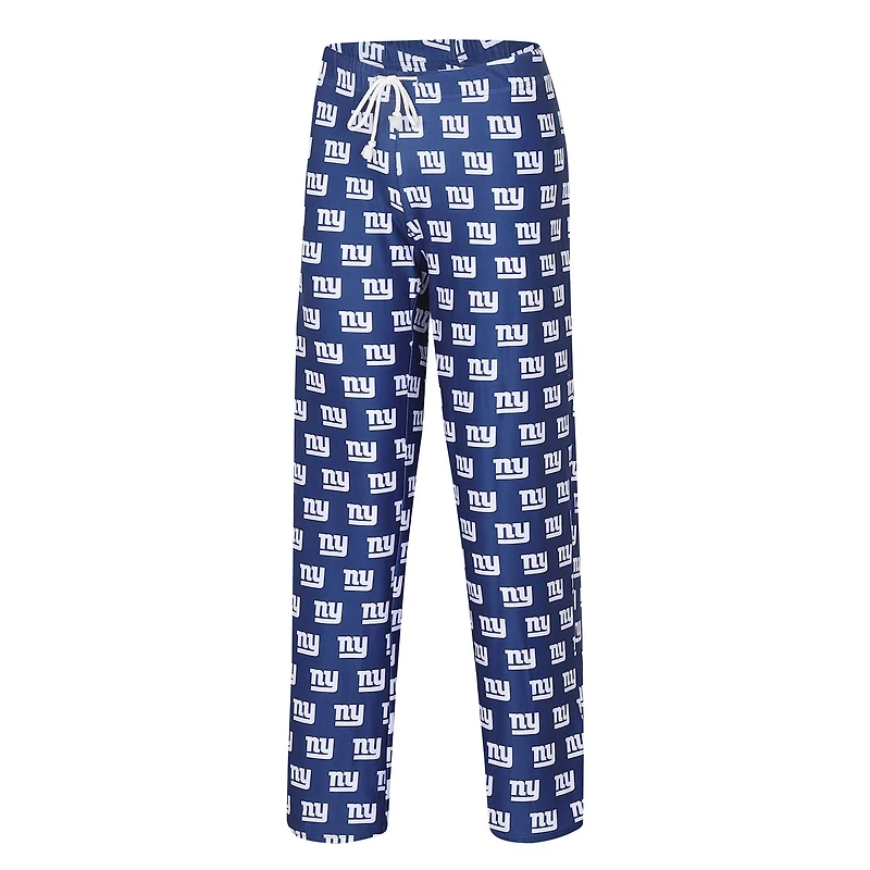 Concepts Sport Royal New York Giants Gauge Allover Print Pantalon de nuit pour femme