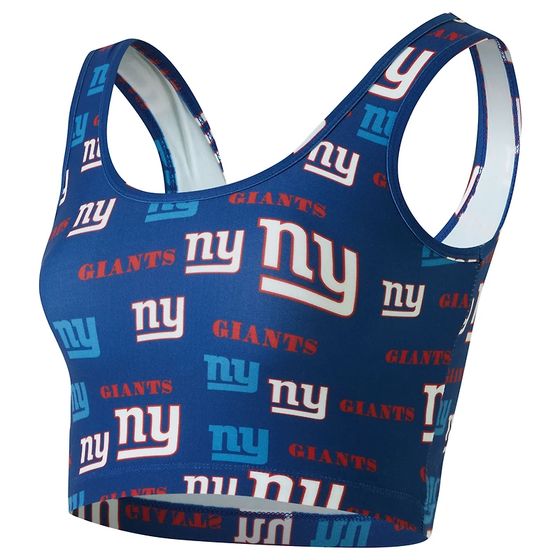 Brassière Concepts Sport Royal New York Giants à imprimé mosaïque pour femme
