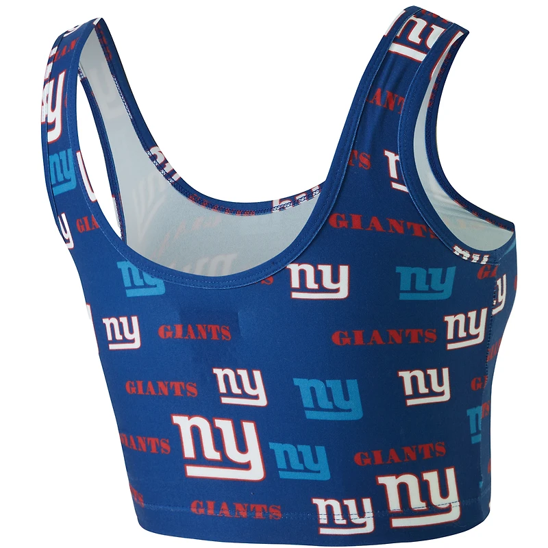 Brassière Concepts Sport Royal New York Giants à imprimé mosaïque pour femme