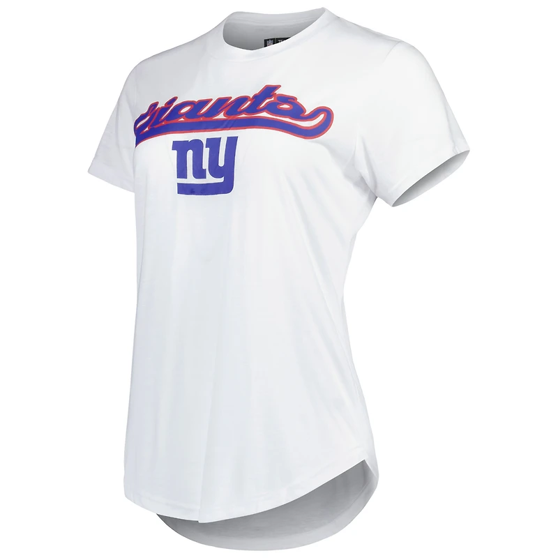 Concepts Sport Ensemble de nuit avec t-shirt et legging New York Giants Sonata pour femme, blanc/anthracite