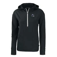 Women's Cutter & Buck  Black New York Giants Helmet Daybreak Eco Recycled Half-Zip Hoodie