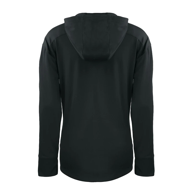 Sweat à capuche demi-zippé Daybreak Eco recyclé pour femme, noir, avec casque des New York Giants, Cutter & Buck