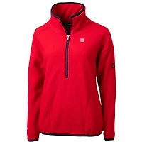 Women's Cutter & Buck Red/Navy New York Giants Cascade Eco Sherpa Fleece Half-Zip Pullover Jacket