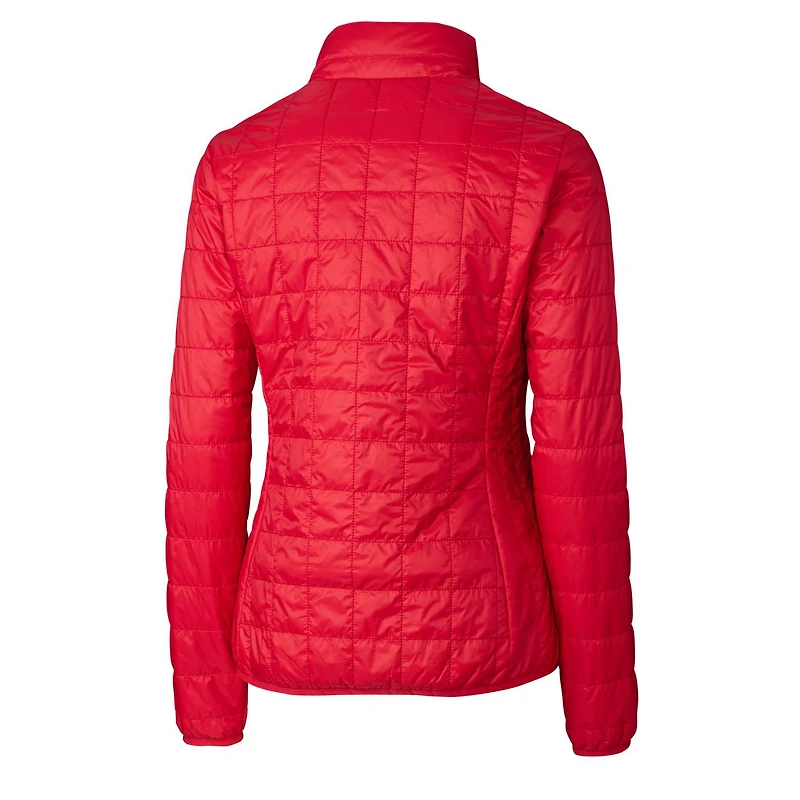 Women's Cutter & Buck Red New York Giants Throwback Logo Rainier PrimaLoft Eco Full-Zip Puffer Jacket