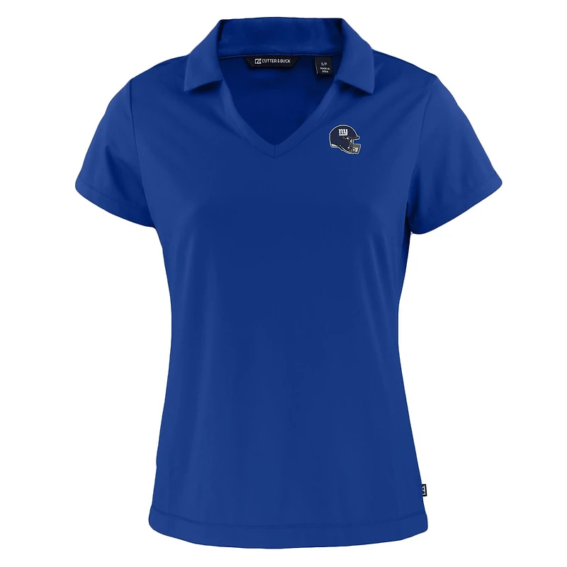 Polo à col en V recyclé Daybreak pour femme, Cutter & Buck Royal, motif casque des New York Giants