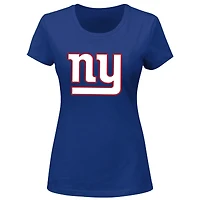 Women's Fanatics Cam Skattebo Royal New York Giants Plus Name & Number Scoop Neck T-Shirt