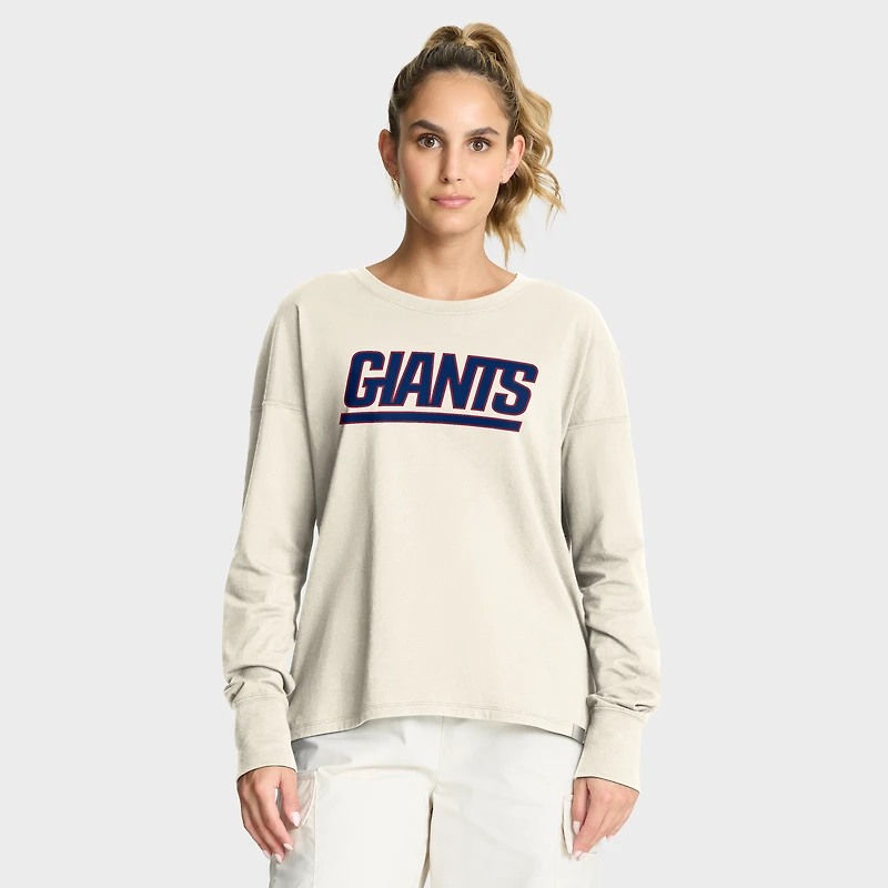 T-shirt à manches longues pour femme Fanatics Cream New York Giants Dove Legacy