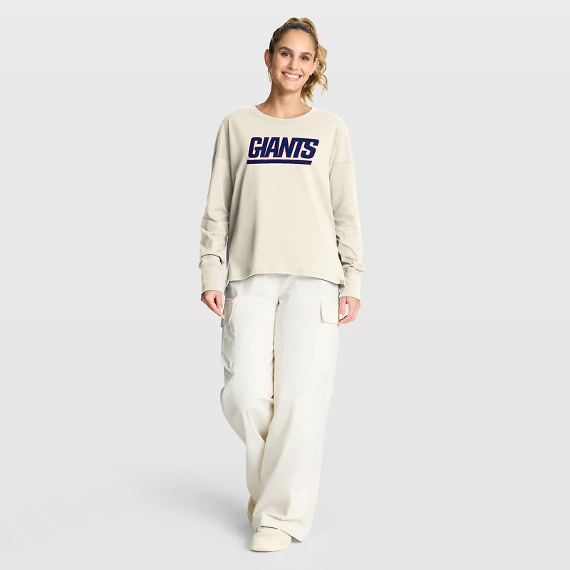 Women's Fanatics Cream New York Giants Dove Legacy Long Sleeve T-Shirt
