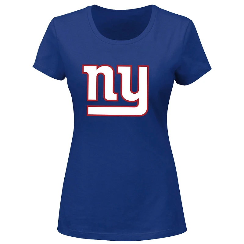 Women's Fanatics Jaxson Dart Royal New York Giants Plus Name & Number Scoop Neck T-Shirt
