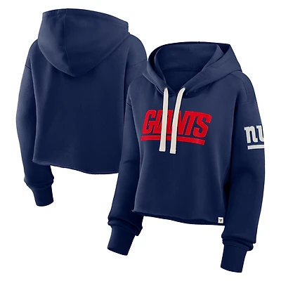 Sweat à capuche court surdimensionné bleu marine New York Giants pour femme
