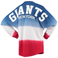 Women's Fanatics Royal/Red New York Giants Ombre Long Sleeve T-Shirt