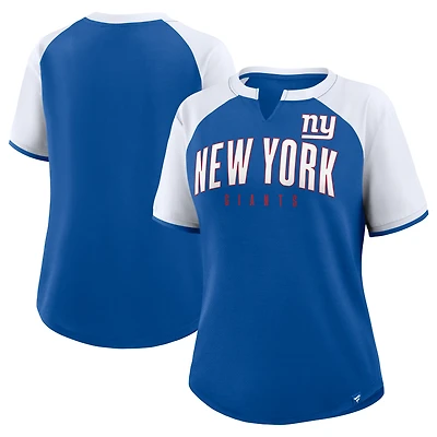 T-shirt Fanatics pour femme, bleu royal/blanc, motif avantage de hauteur des New York Giants