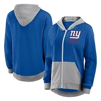 Sweat à capuche entièrement zippé pour femme Fanatics Royal New York Giants Hit It