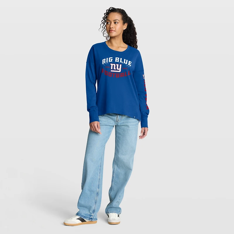 T-shirt à manches longues Fanatics Royal New York Giants Hometown Legacy pour femme