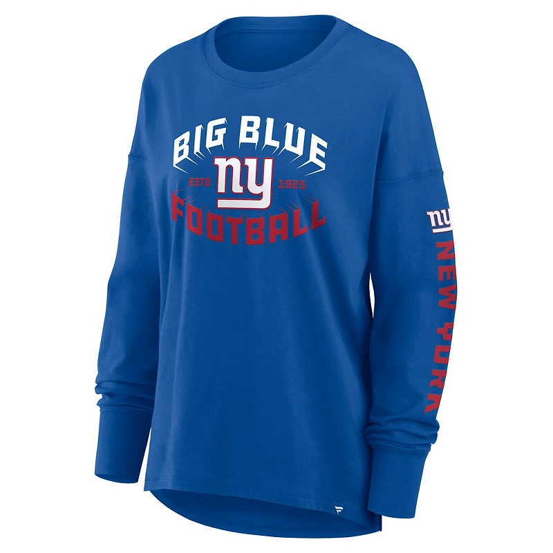 T-shirt à manches longues Fanatics Royal New York Giants Hometown Legacy pour femme