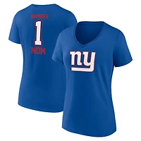 T-shirt à col en V pour la fête des mères Fanatics Royal New York Giants femmes