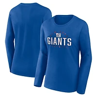 T-shirt à manches longues Foiled Play Fanatics Royal New York Giants pour femmes, grande taille