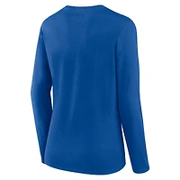 T-shirt à manches longues Foiled Play Fanatics Royal New York Giants pour femmes, grande taille