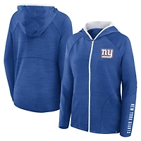 Sweat à capuche zippé raglan pour femme Fanatics Royal New York Giants Redzone End Around Pass